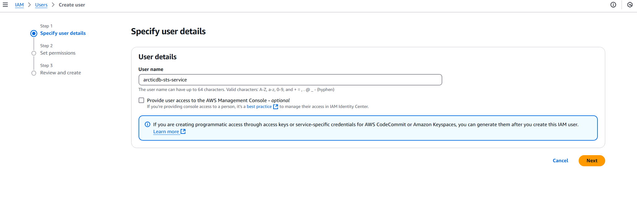 Create User Screen 1